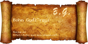 Bohn Györgyi névjegykártya